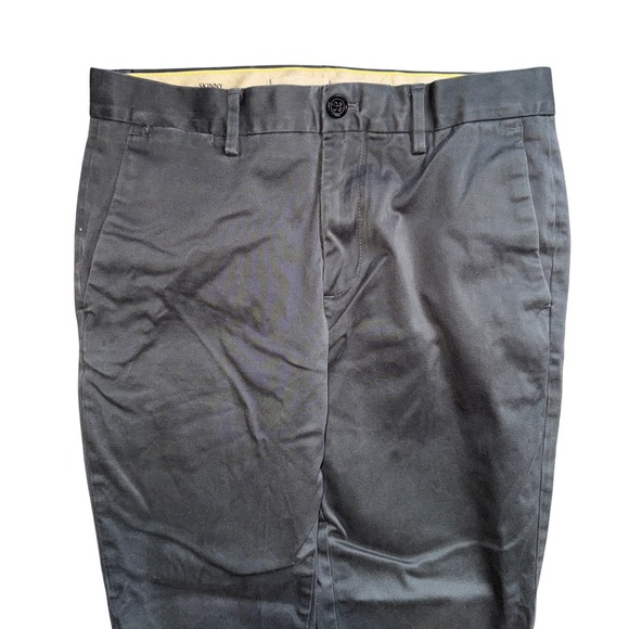Banana Republic Skinny Chino Pants Mens 31x27 Dark Gray Charcoal Cotton Blend - Picture 3 of 8